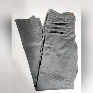 Gray Mukti Zipper Spoon Jeans Ankle‎ Zip Cargo Pants Size 11